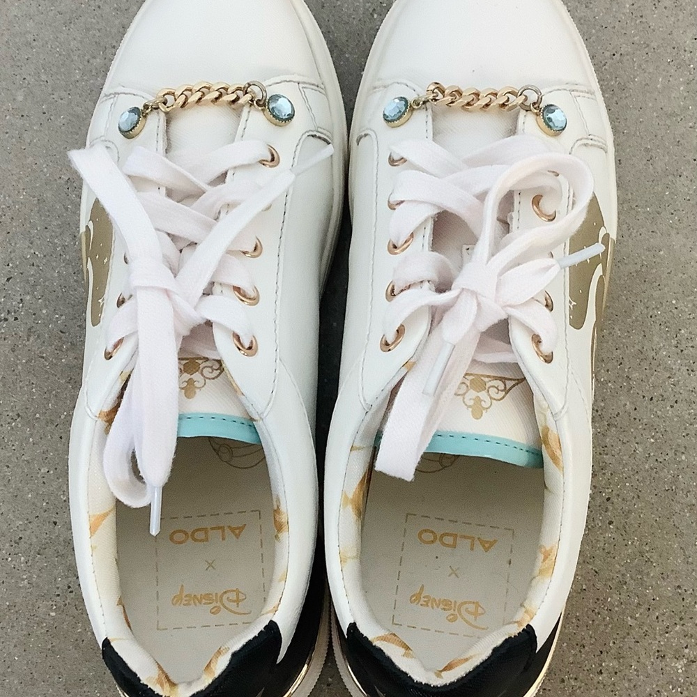 Aldo Shoes | Aldo X Disney Jasmine Sneakers 7 Gold/White Size 7 - Picture 2 of 8